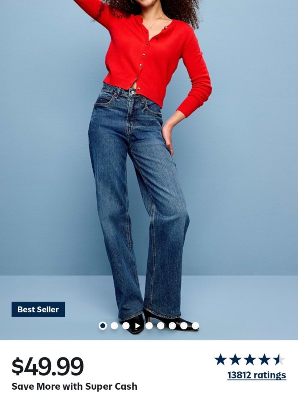 Old Navy Women's Flare Wide-Leg Jeans - Dark Blue